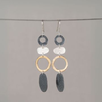 Dreifarbige Quartett Ohrringe