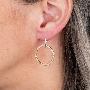 Earrings silver + Goldfilled structure round