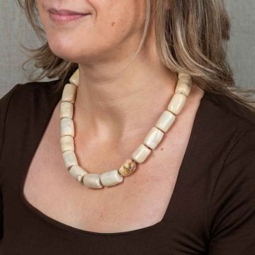 Collier LIMITED Bamboe Koraal + Agaat + GF