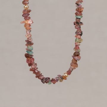 Limitierte Halskette mit Turmalin und Goldfilled Kugeln