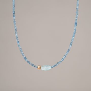 Halsketten-Duo aus Aquamarin und Goldfilled