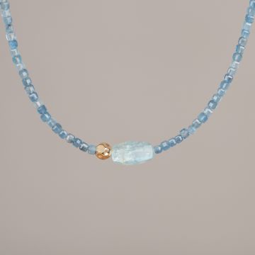 Halsketten-Duo aus Aquamarin und Goldfilled