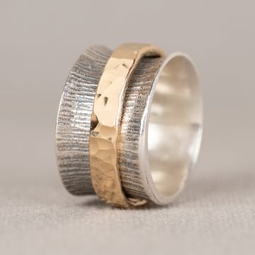 Ring silber oxy + Goldfilled Bold