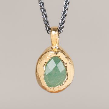 Collier Trio Silber + Aventurin Kleiner Tropfen