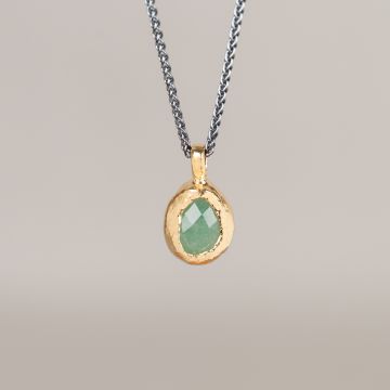 Collier Trio Silber + Aventurin Kleiner Tropfen