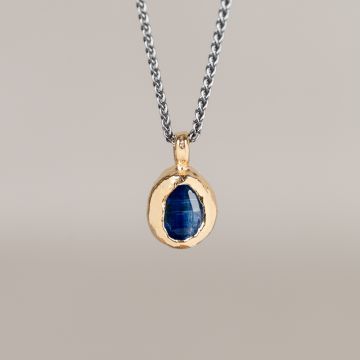 Collier Trio Silber + Kyanit Kleiner Tropfen