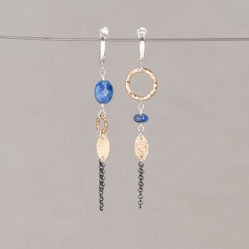 Ohrring Trio Silber Asym Sodalith