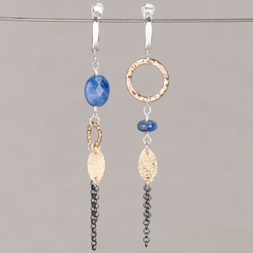 Ohrring Trio Silber Asym Sodalith