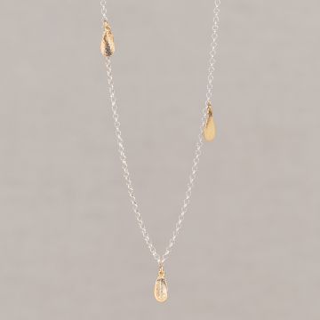 Collier Triple Leaf Duo Silver 65 cm