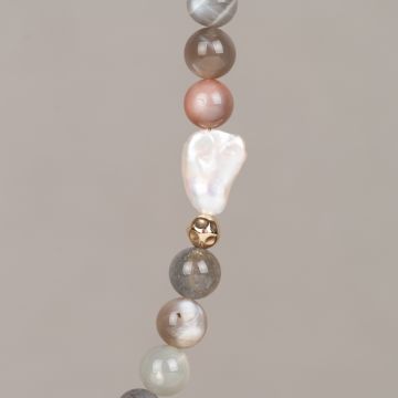 Collier Candy Gems Mixed Moonstone + Pearl