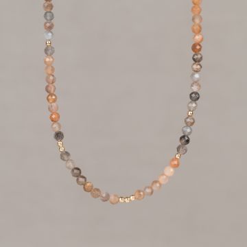 Collier Sparkling Gems Mixed Moonstone + Goldfilled