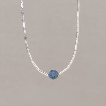 Collier Tubes Silver + Dumortierite