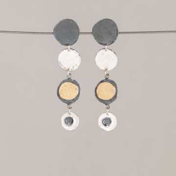 Drop Earring Trio Silver Puddle