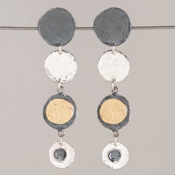 Drop Earring Trio Silver Puddle