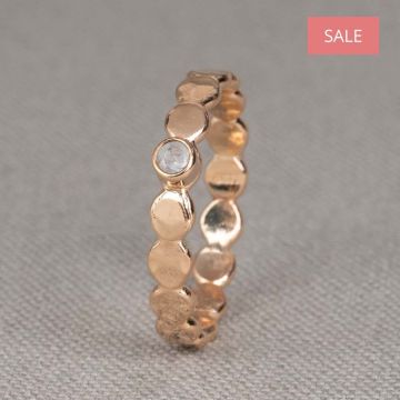 Ring Goldfilled bubbles + maansteen