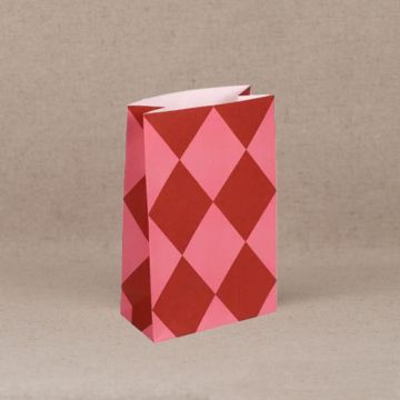 Verpakking roze / rood ruit klein