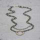 Collier zilver oxy met ring goldfilled