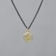 3D GOLD | Collier zilver oxy + 3D hanger G14K hexagon