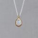 Collier zilver + maansteen vergulde zetting