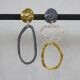 Asymmetrische oorstekers zilver, oxy, verguld