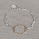 Armband zilver met Goldfilled ovaal