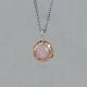 Collier zilver oxy + hanger verguld + roze Maansteen