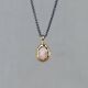 Collier zilver oxy + Roze Maansteen
