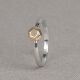 Ring zilver + 9 karaat zeshoek