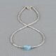 Collier buisjes strak zilver + Aquamarijn