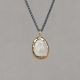 Collier zilver oxy + grote druppel verguld + Maansteen