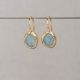 Oorhanger verguld + Aquamarijn kleine druppel