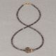 Collier duo Gems zilver Obsidiaan + Rookkwarts Goldfilled
